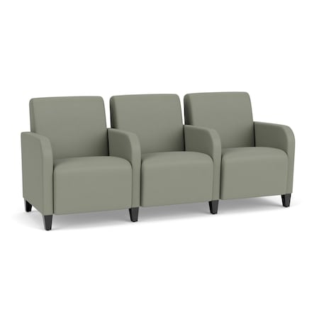 Lesro Siena Lounge Reception 3 Seat Tandem Seating, Black, OH Eucalyptus Upholstery SN3103